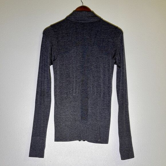 Oakley Jacket Women's Jacket S Activewear Gray Zip Thumb Holes Fitted Stretch - Picture 2 of 8